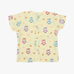 Newborn Happy Owl Muslin Sleep Suit for babies and kids