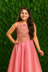 Pink Embellished Indo-Western palazzo – For Girls (2years –12 Years)
