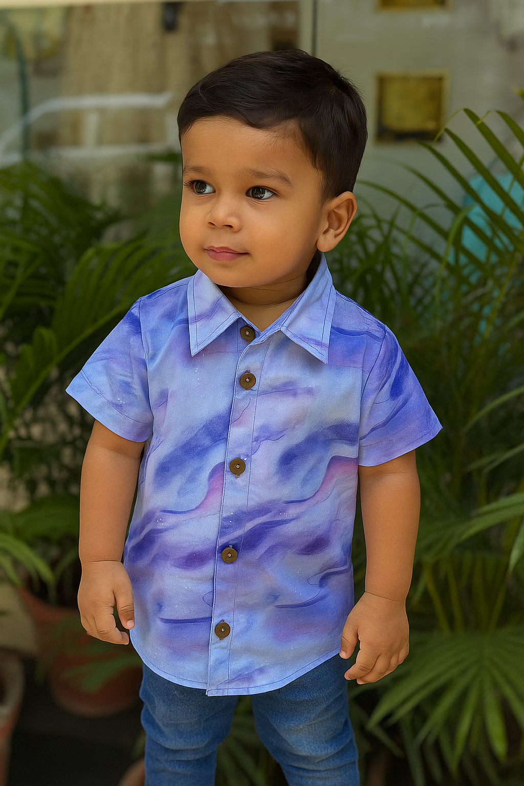 Whizzo Lavender Sky Cotton Shirt – 6 Months to 6 Years