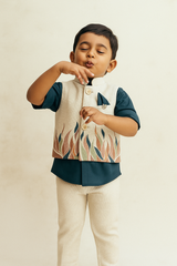Flame Motif & Teal Waistcoat