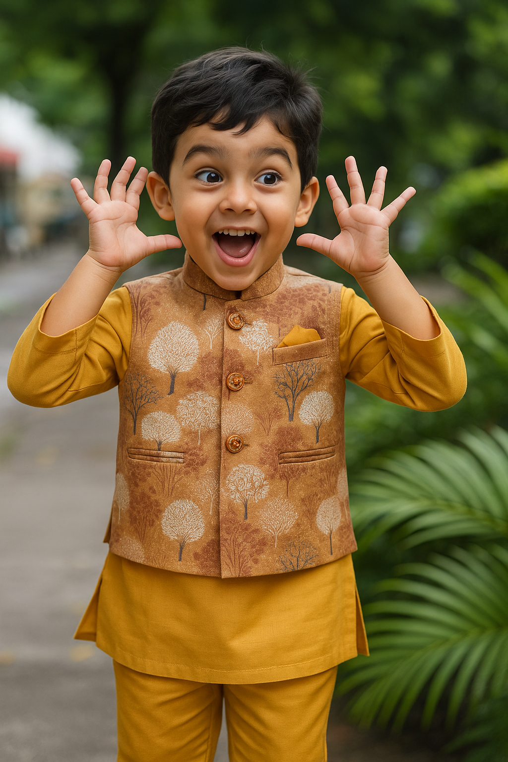 Mustard Golden Festive Jacket Set
