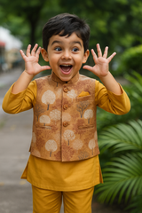 Mustard Golden Festive Jacket Set