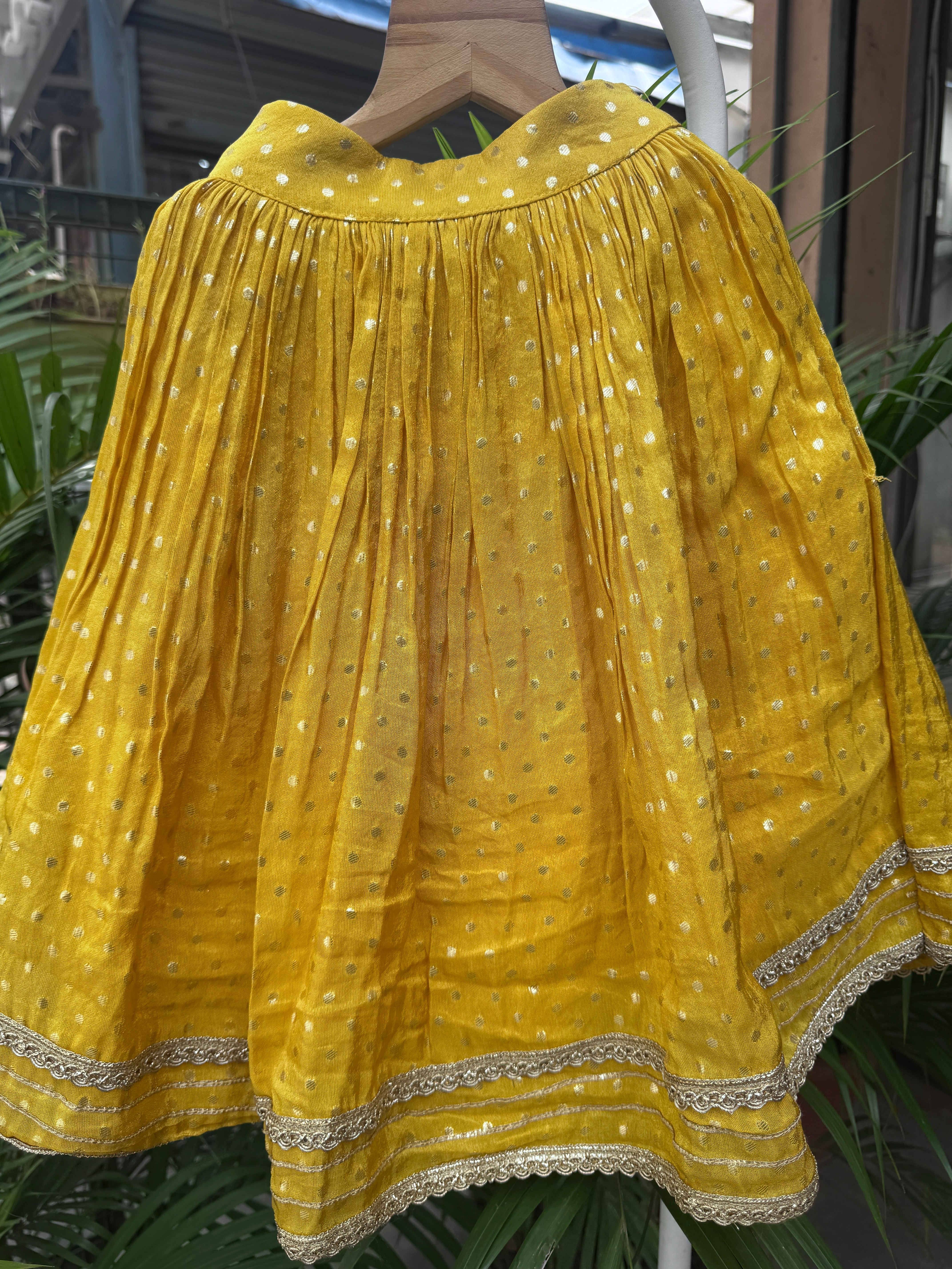 Mustard Yellow Sequin & Mirror Work Lehenga Set for Girls | Festive & Wedding Wear | Ages 1–6 Years