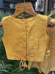 Sunshine Yellow Mirror-Work & Jacquard Lehenga Choli for Girls | Festive & Wedding Wear | Ages 1–6 Years / 6–12 Years