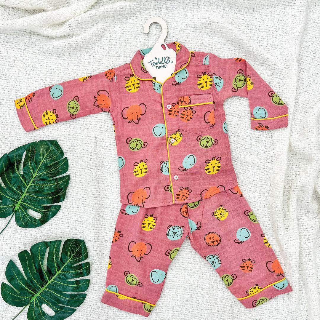 Jungle Hideout - Muslin Full Sleeve Sleep Suit for babies and kids (Unisex)