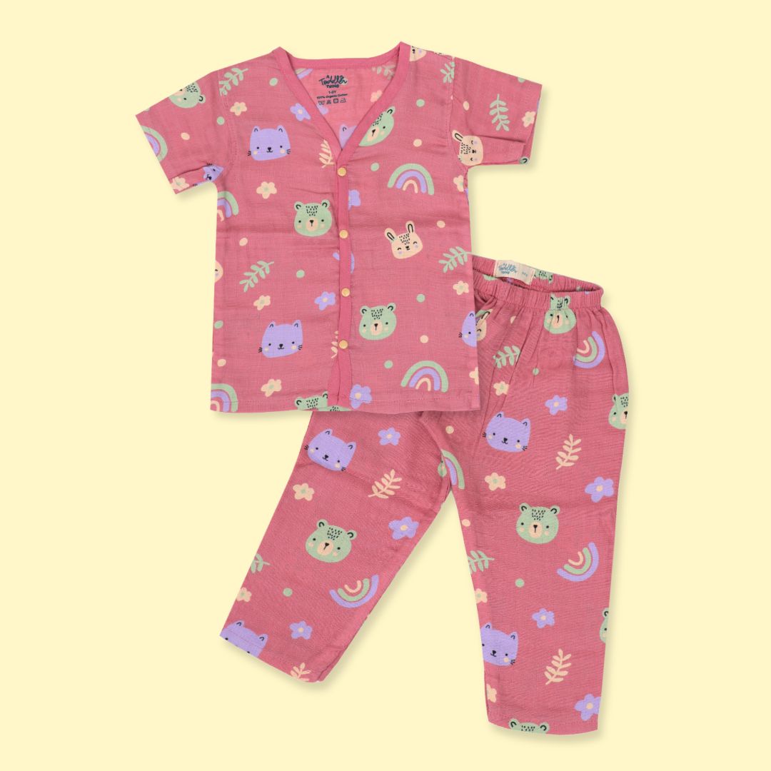 Dreamy Jungle (Pack of 2) - Muslin Sleep Suit for babies and kids (Unisex)