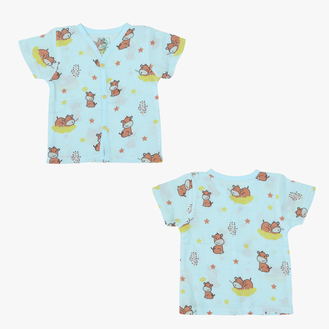 Hippo in the Sky (Pack of 2) - Muslin Sleep Suit for babies and kids (Unisex)