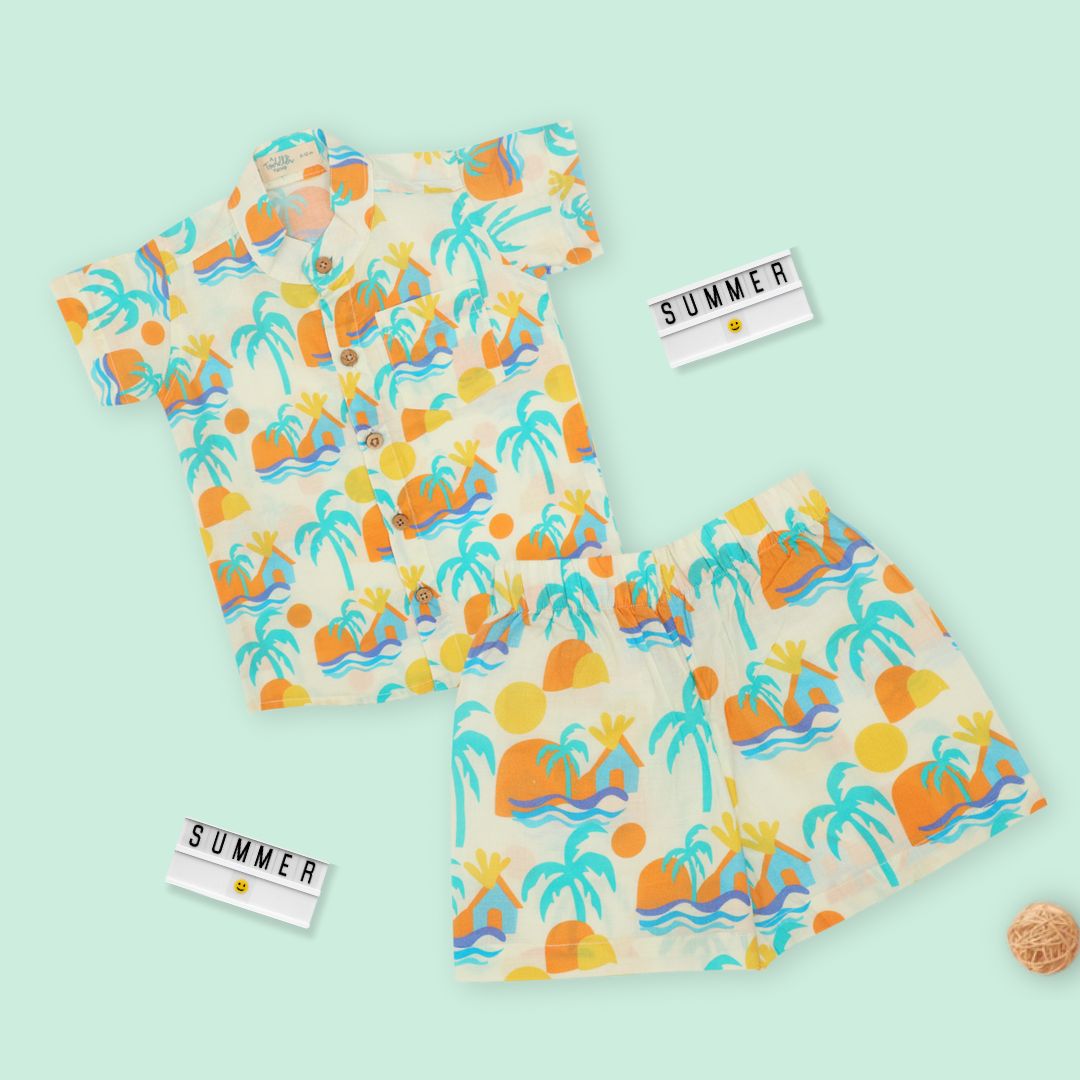 Citrus Splash - Mulmul Cotton Coord Set