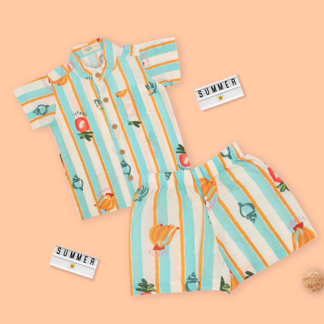 Citrus Splash - Mulmul Cotton Coord Set
