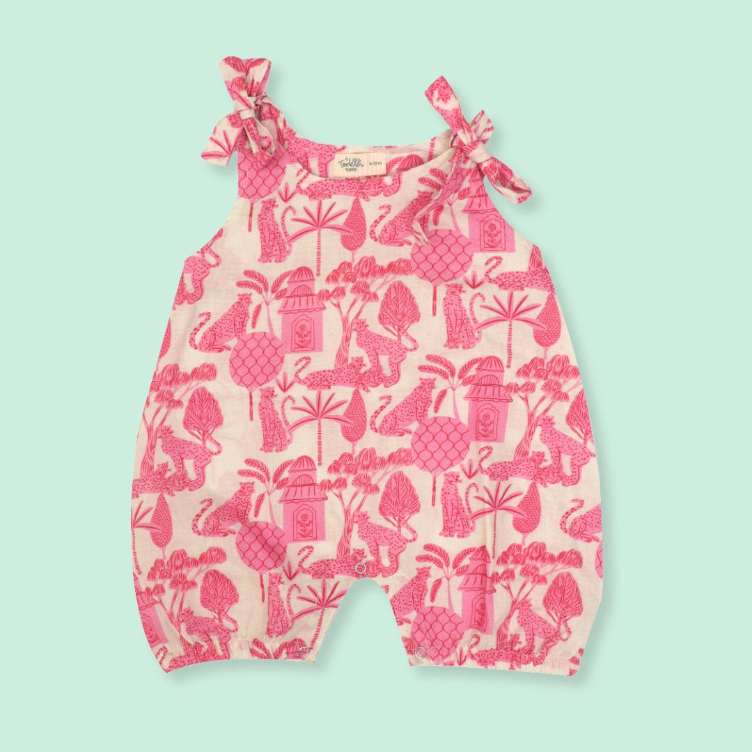 Citrus Splash - Mulmul Cotton Knot Type Romper