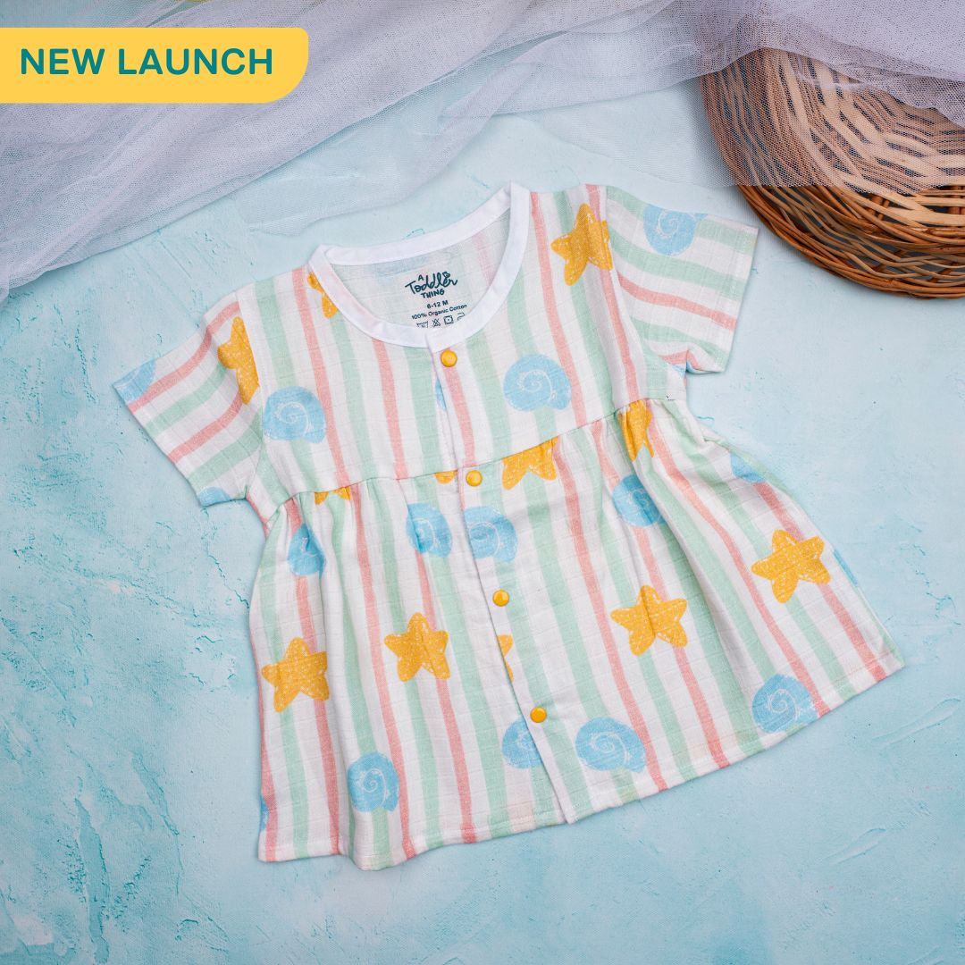 Flora Pixels - Muslin Button Frock