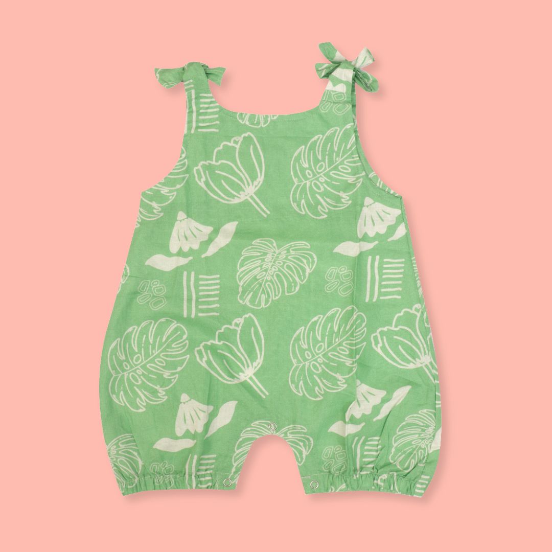 Citrus Splash - Mulmul Cotton Knot Type Romper