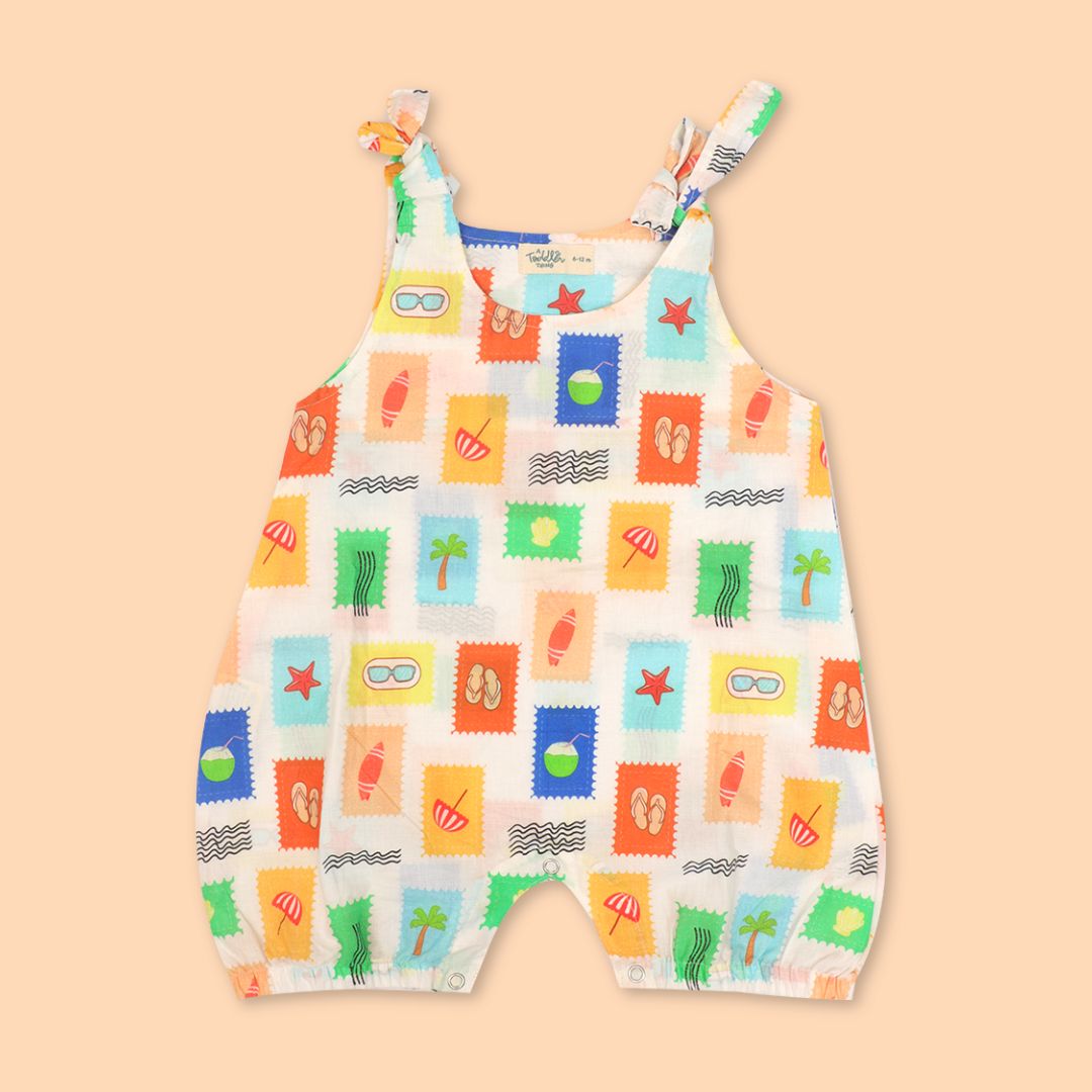 Sun & Surf - Mulmul Cotton Knot Type Romper