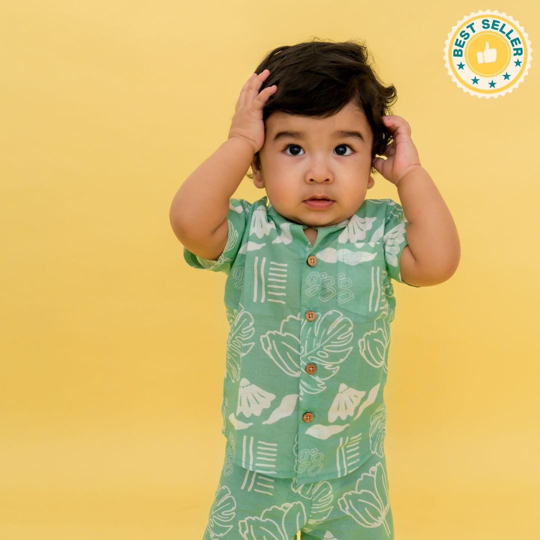 Breezy Leaf - Mulmul Cotton Coord Set