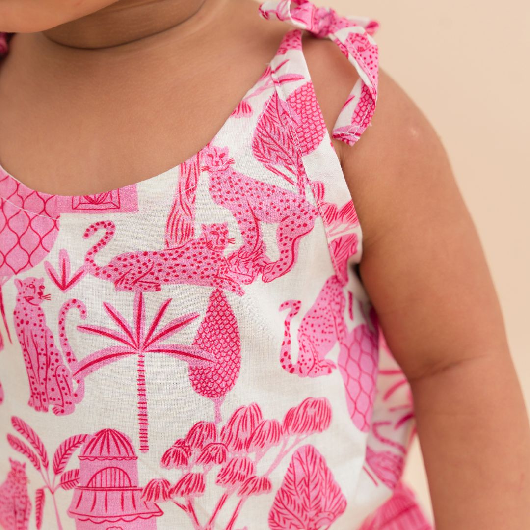Citrus Splash - Mulmul Cotton Knot Type Romper