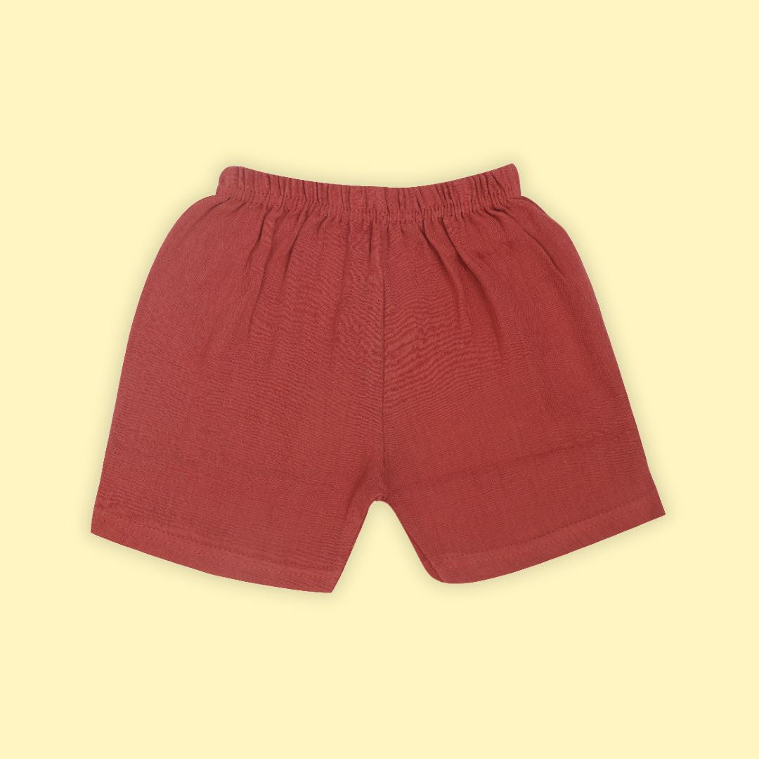 Brick Red Popsicle - Muslin Co-ord Set