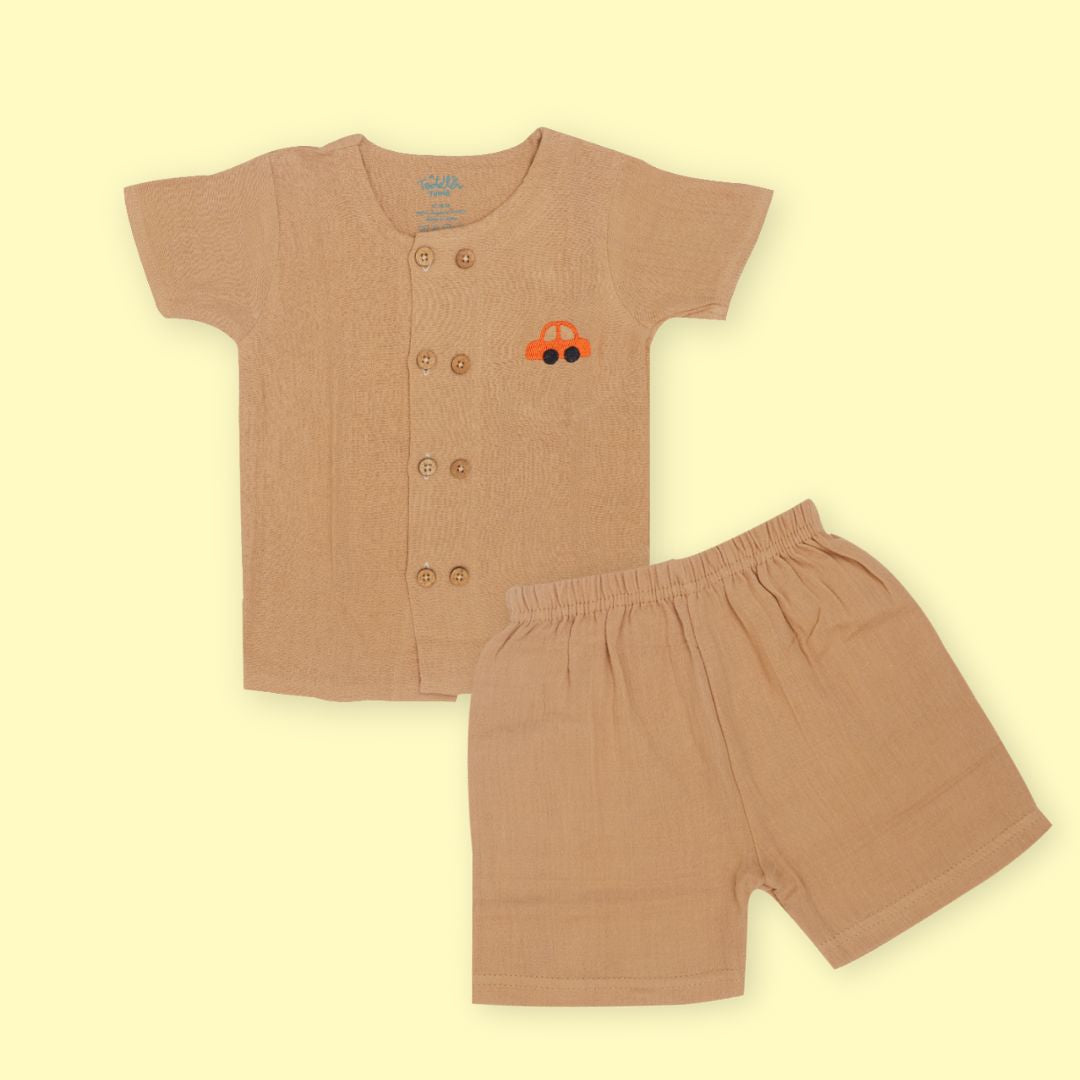 Brick Red Popsicle - Muslin Co-ord Set