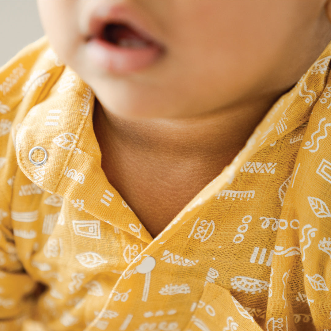 Collared Co-ord sets Mustard For 6 Months to 5 Years