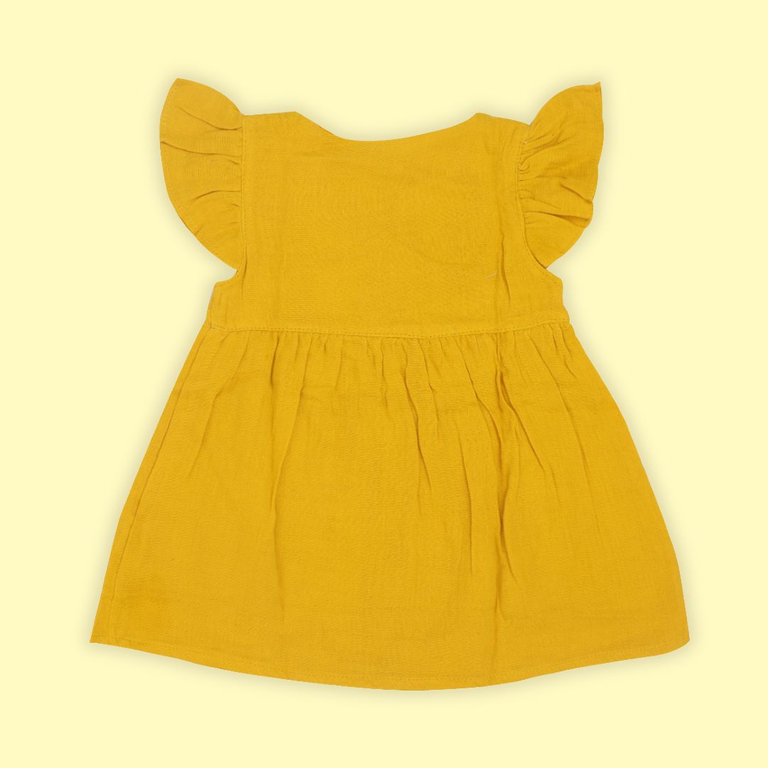 Brick Red - Muslin Dandelions Frill Frock