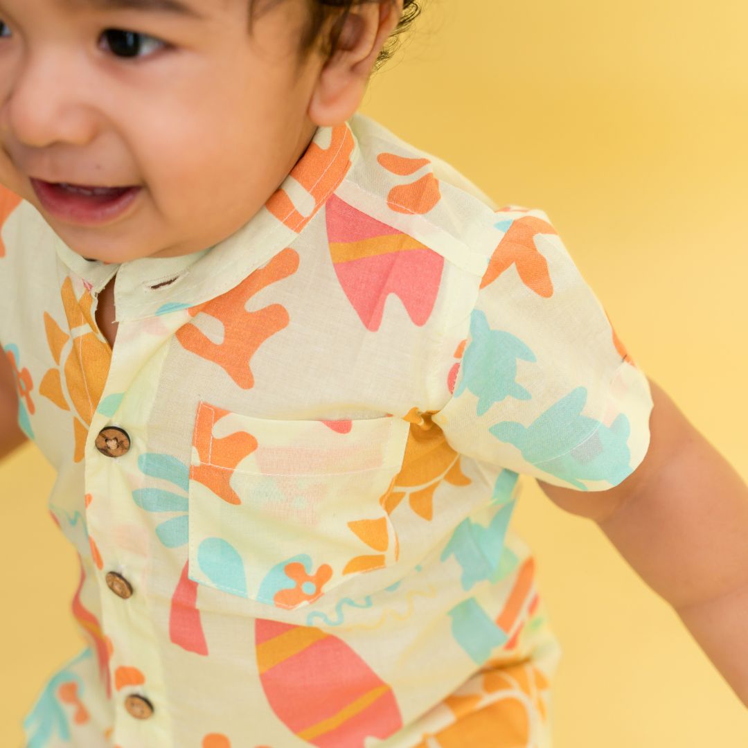 Citrus Splash - Mulmul Cotton Coord Set