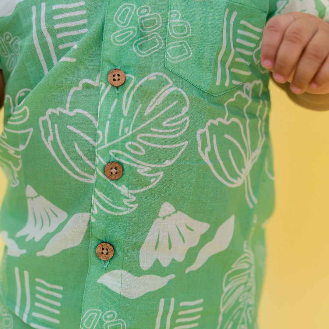 Breezy Leaf - Mulmul Cotton Coord Set