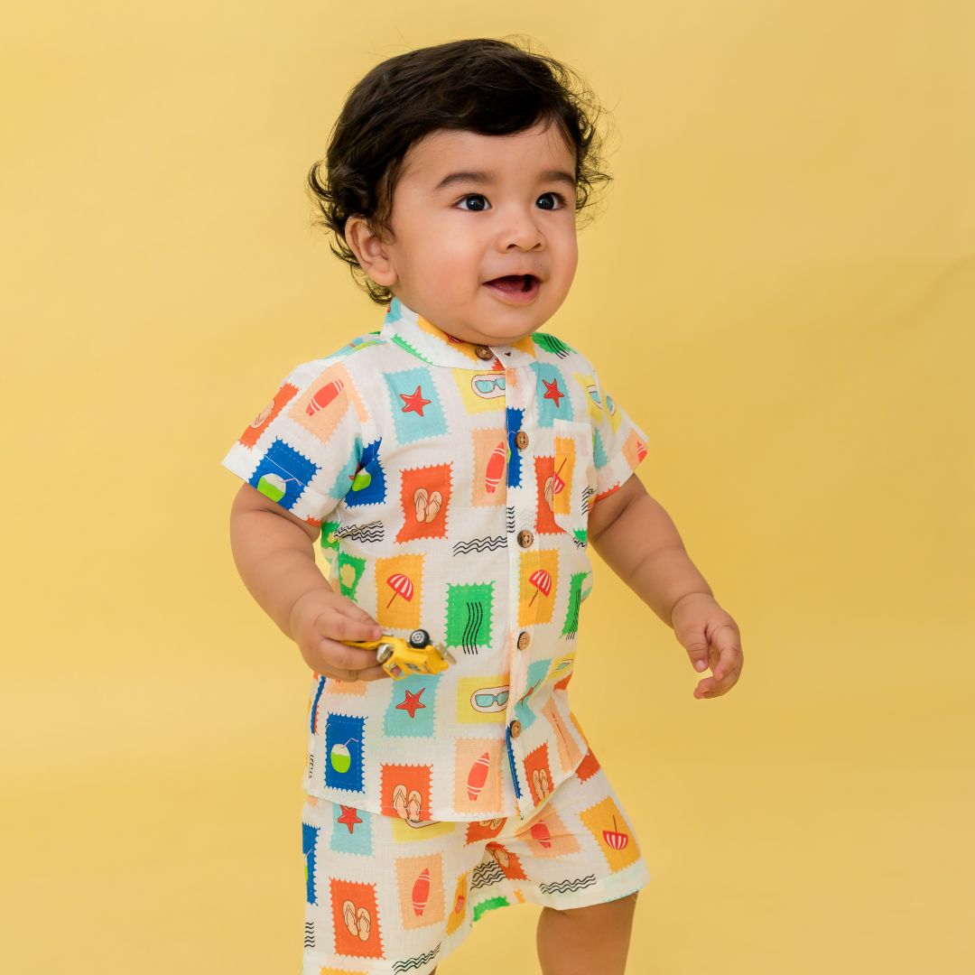 Citrus Splash - Mulmul Cotton Coord Set