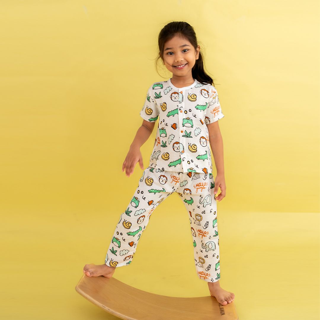 Flora Pixels - Muslin Sleep Suit for babies and kids (Unisex)