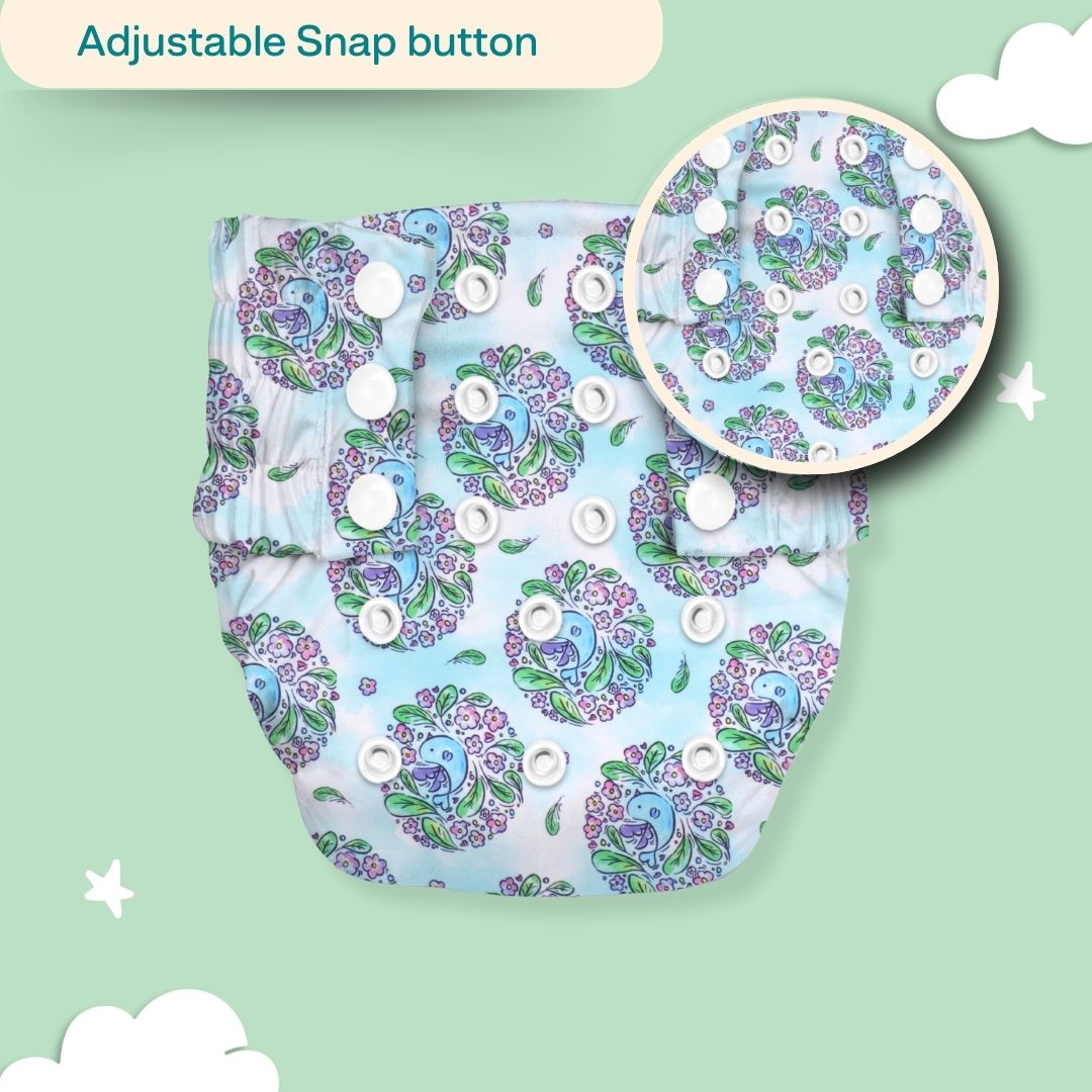 Indigo - Newborn Cloth Diaper 2.0 with 1 cotton Insert (2 kg - 5 kg)