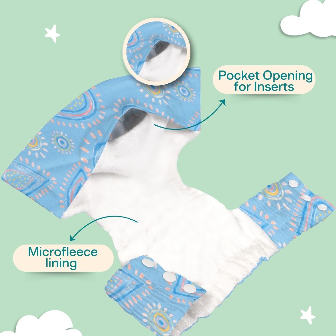 Ice Candy Newborn Cloth Diaper 2.0 with 1 cotton Insert (2 kg - 5 kg)