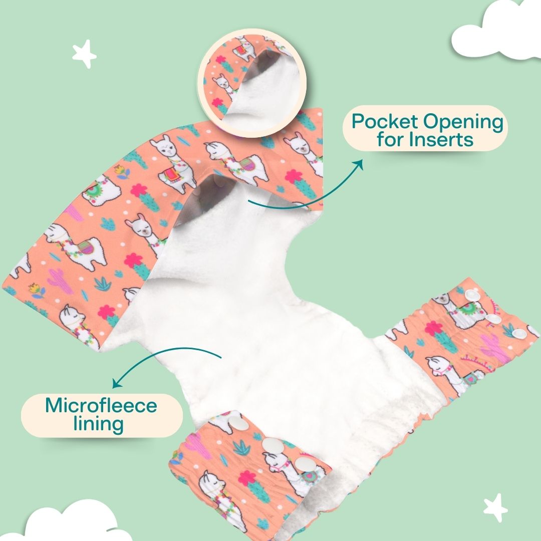 Ice Candy Newborn Cloth Diaper 2.0 with 1 cotton Insert (2 kg - 5 kg)