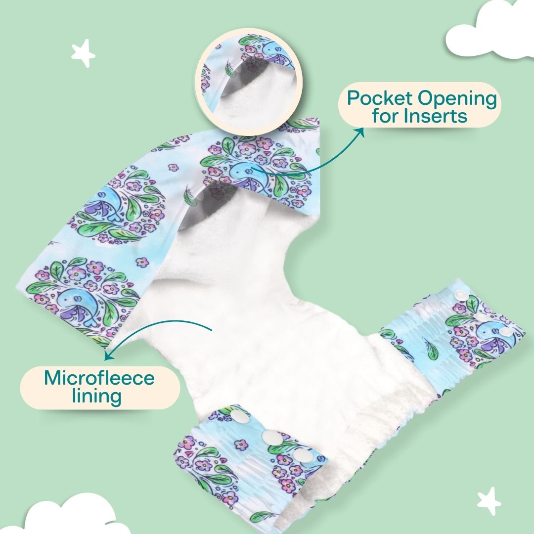 Ice Candy Newborn Cloth Diaper 2.0 with 1 cotton Insert (2 kg - 5 kg)