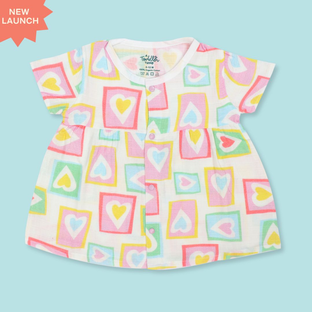 Flora Pixels - Muslin Button Frock