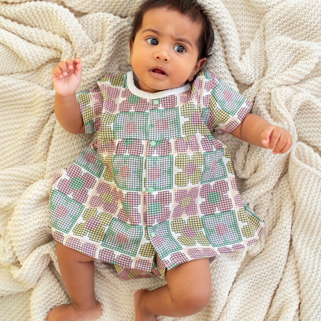 Flora Pixels - Muslin Button Frock