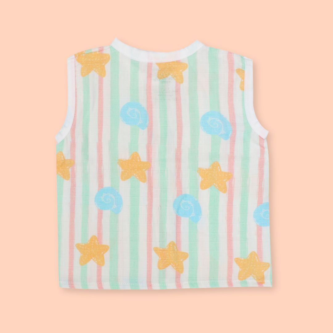 Seaside Stripes- Muslin Jabla and Shorts for Babies and Toddlers