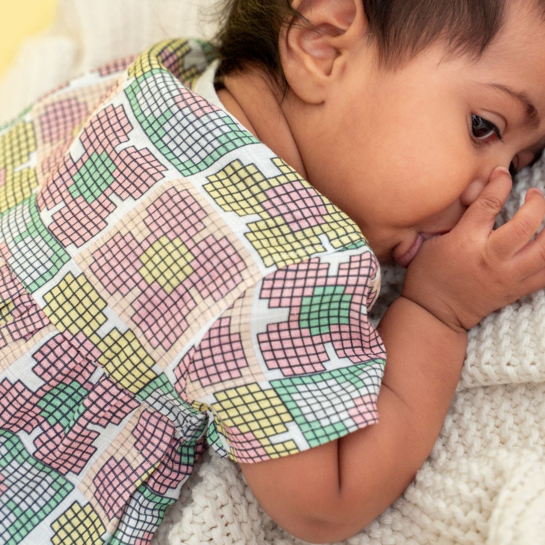 Flora Pixels - Muslin Button Frock