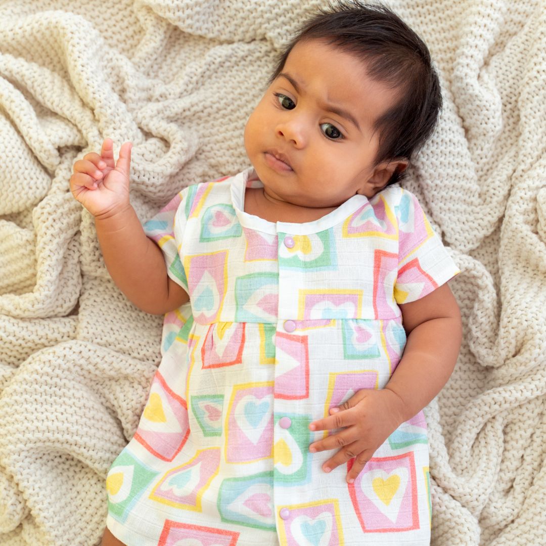 Flora Pixels - Muslin Button Frock