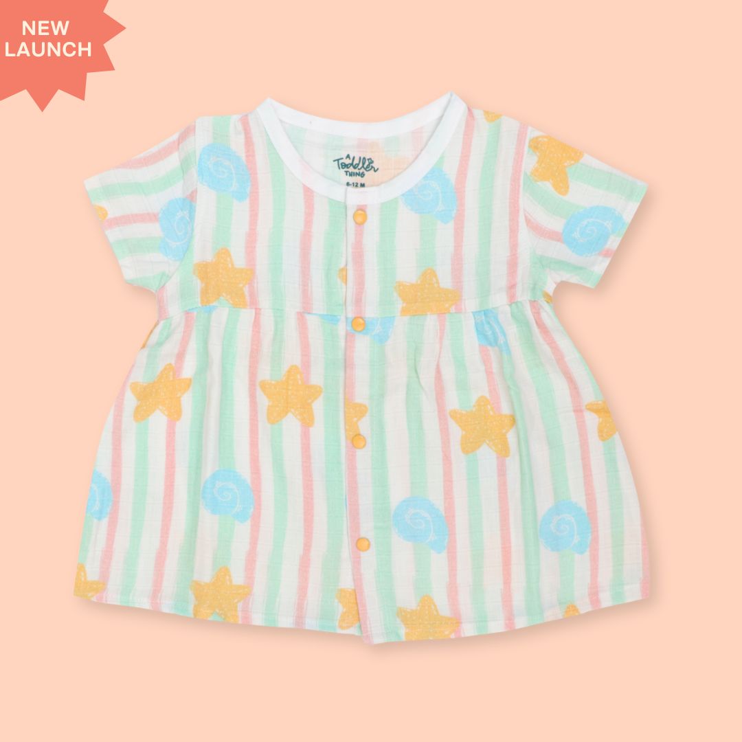 Flora Pixels - Muslin Button Frock