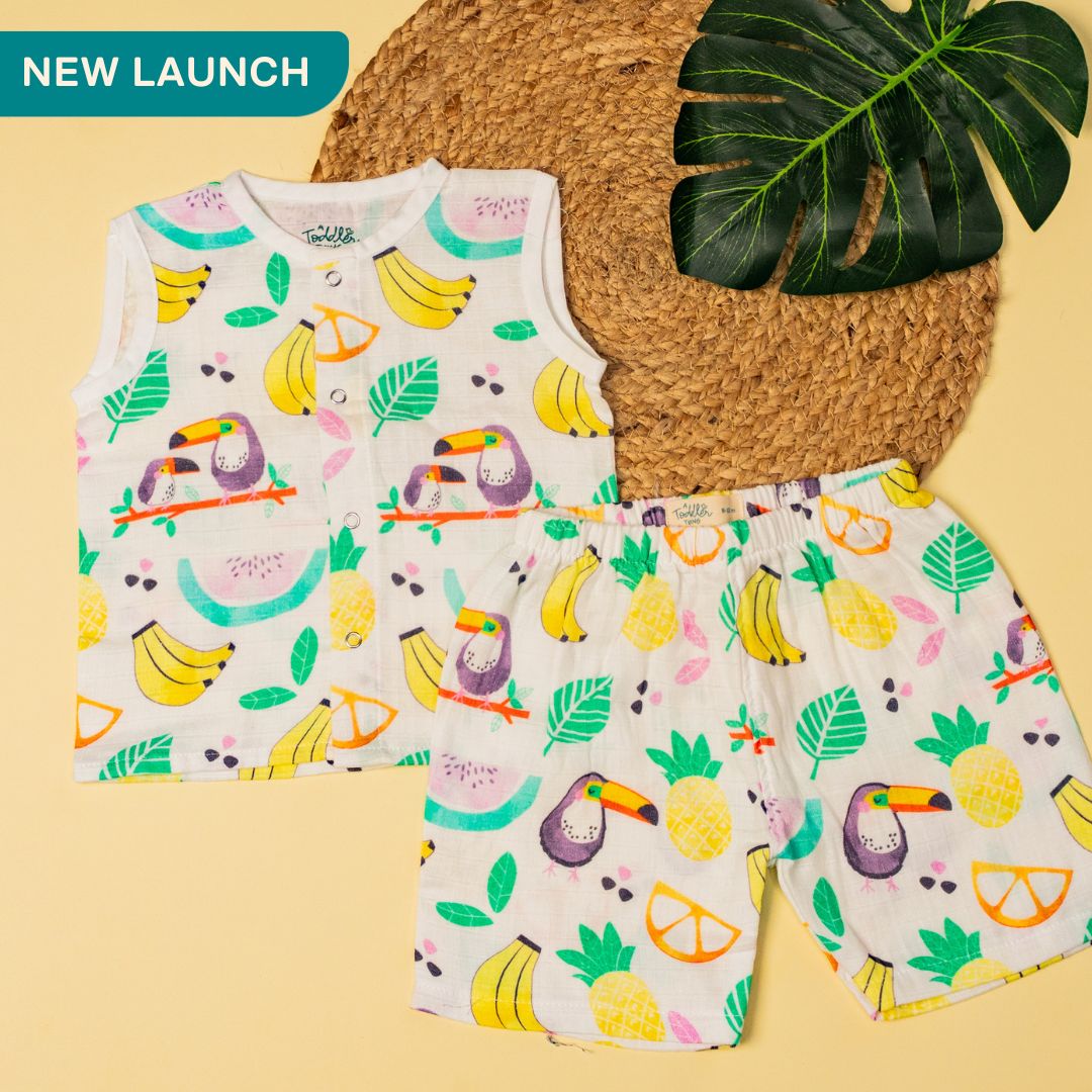 Toucan Punch - Muslin Jabla and Shorts for Babies and Toddlers