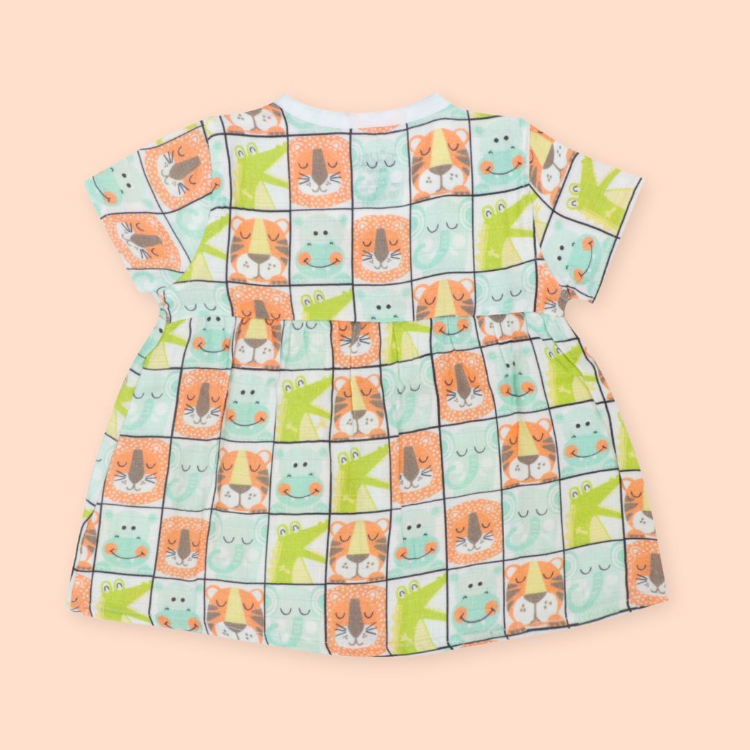 Flora Pixels - Muslin Button Frock