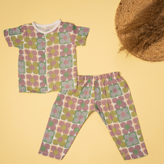 Flora Pixels - Muslin Sleep Suit for babies and kids (Unisex)