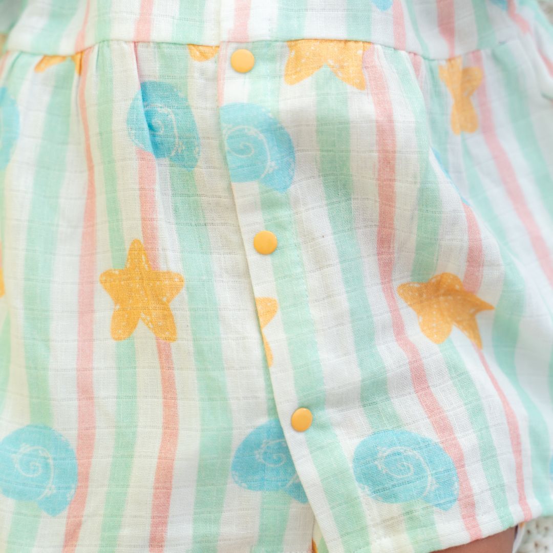 Flora Pixels - Muslin Button Frock