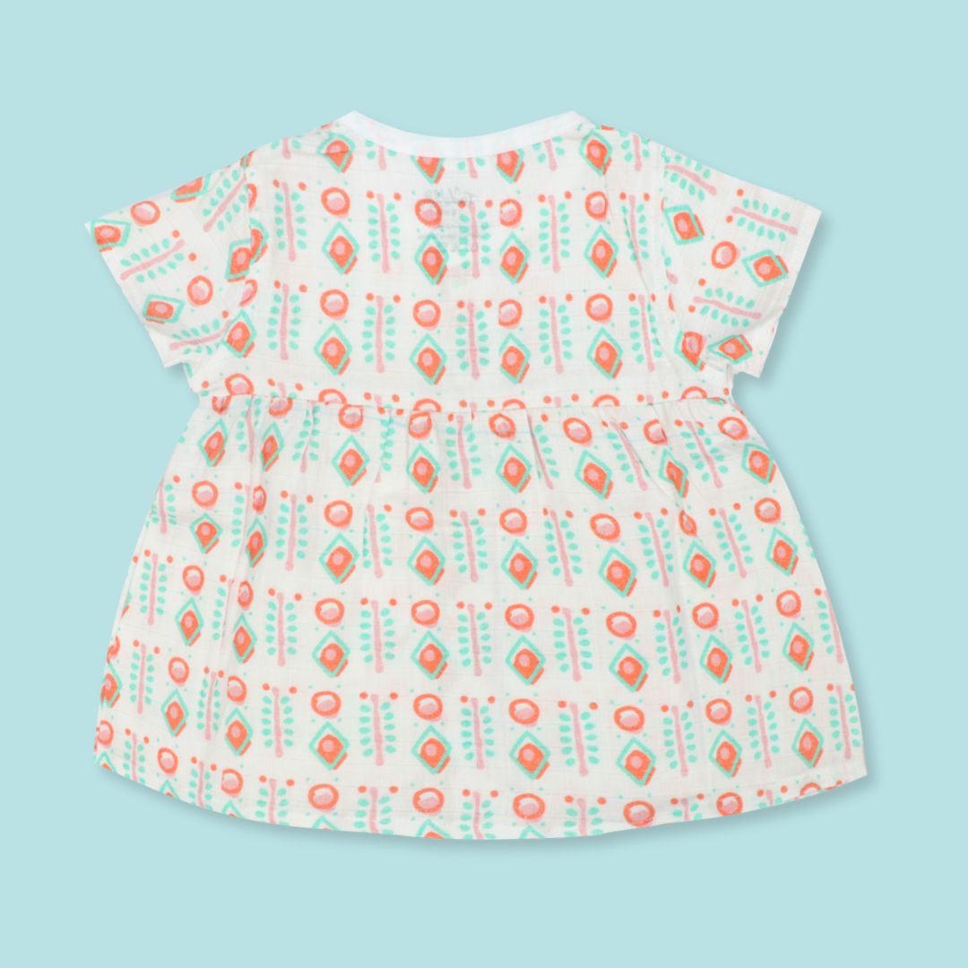 Flora Pixels - Muslin Button Frock