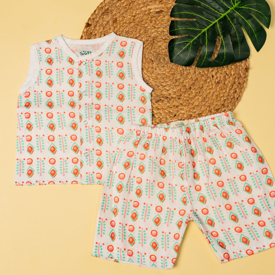 Seaside Stripes- Muslin Jabla and Shorts for Babies and Toddlers