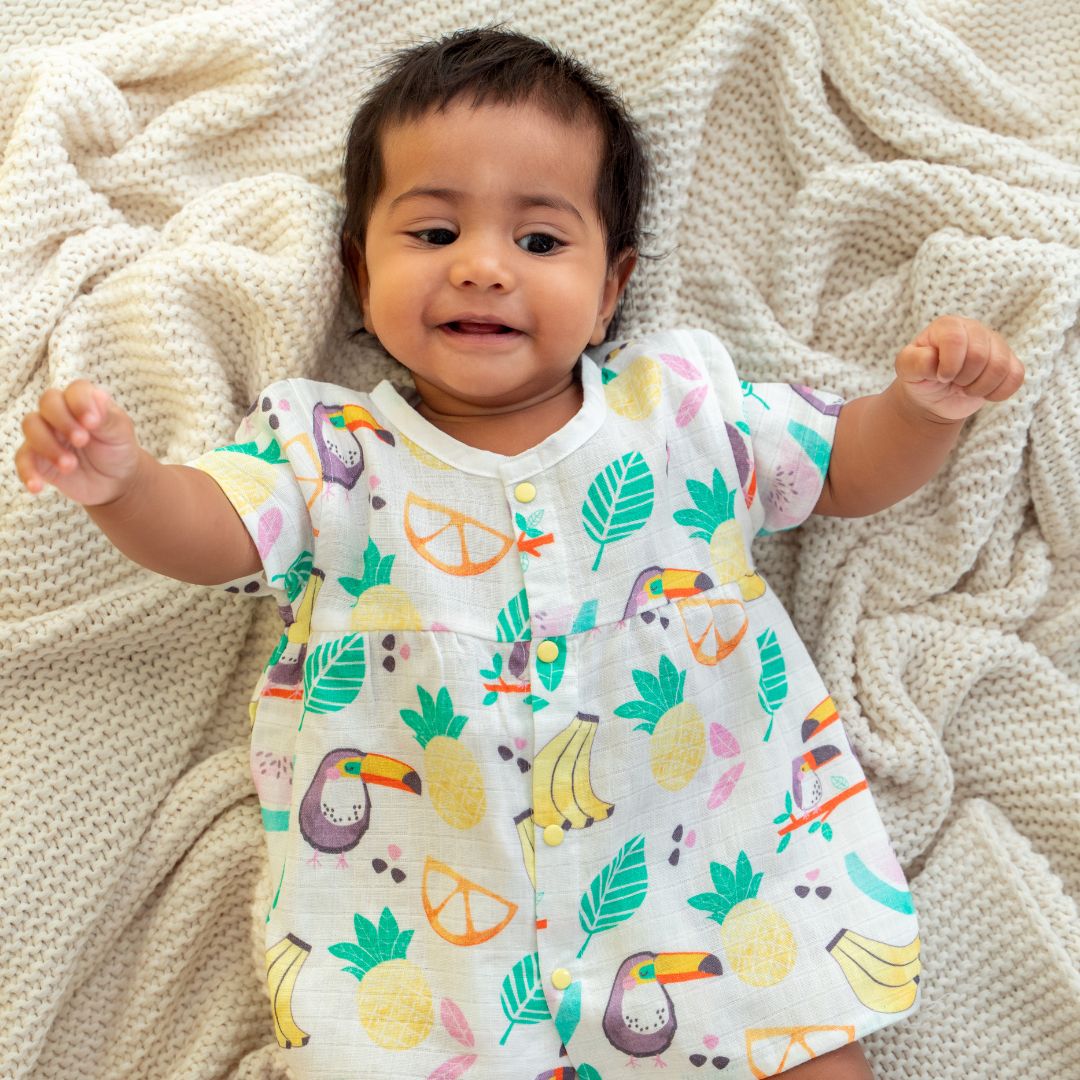 Flora Pixels - Muslin Button Frock