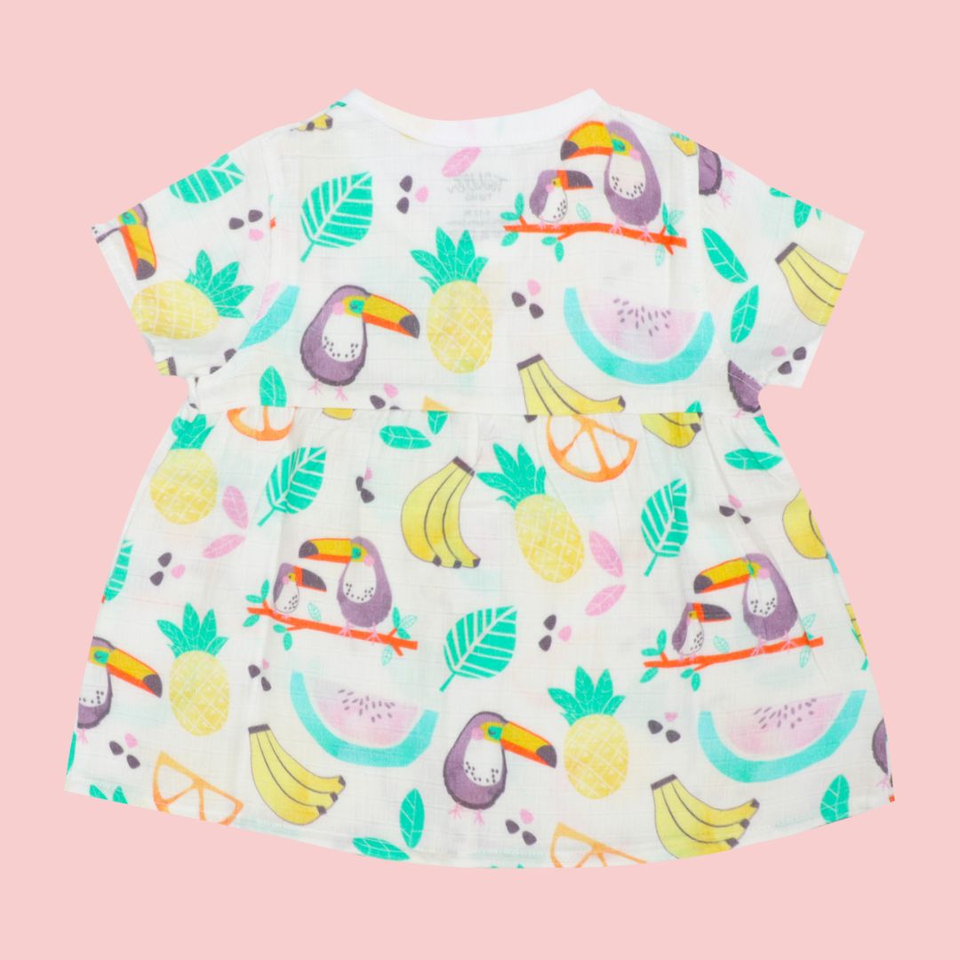 Flora Pixels - Muslin Button Frock