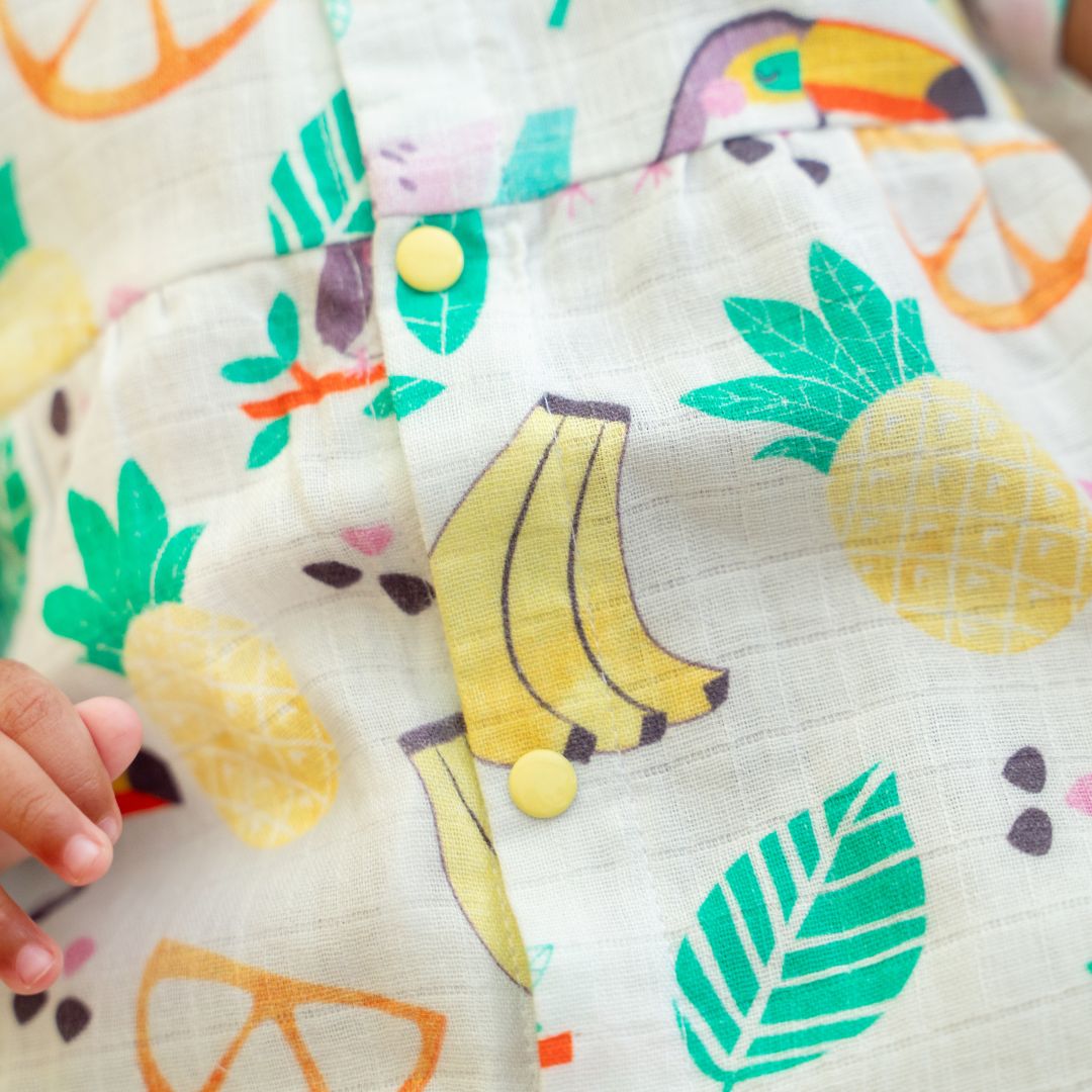 Flora Pixels - Muslin Button Frock