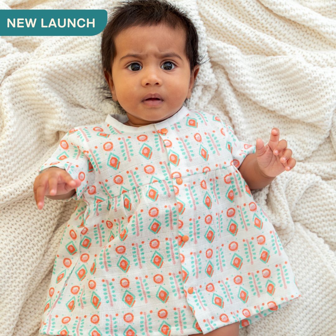 Flora Pixels - Muslin Button Frock