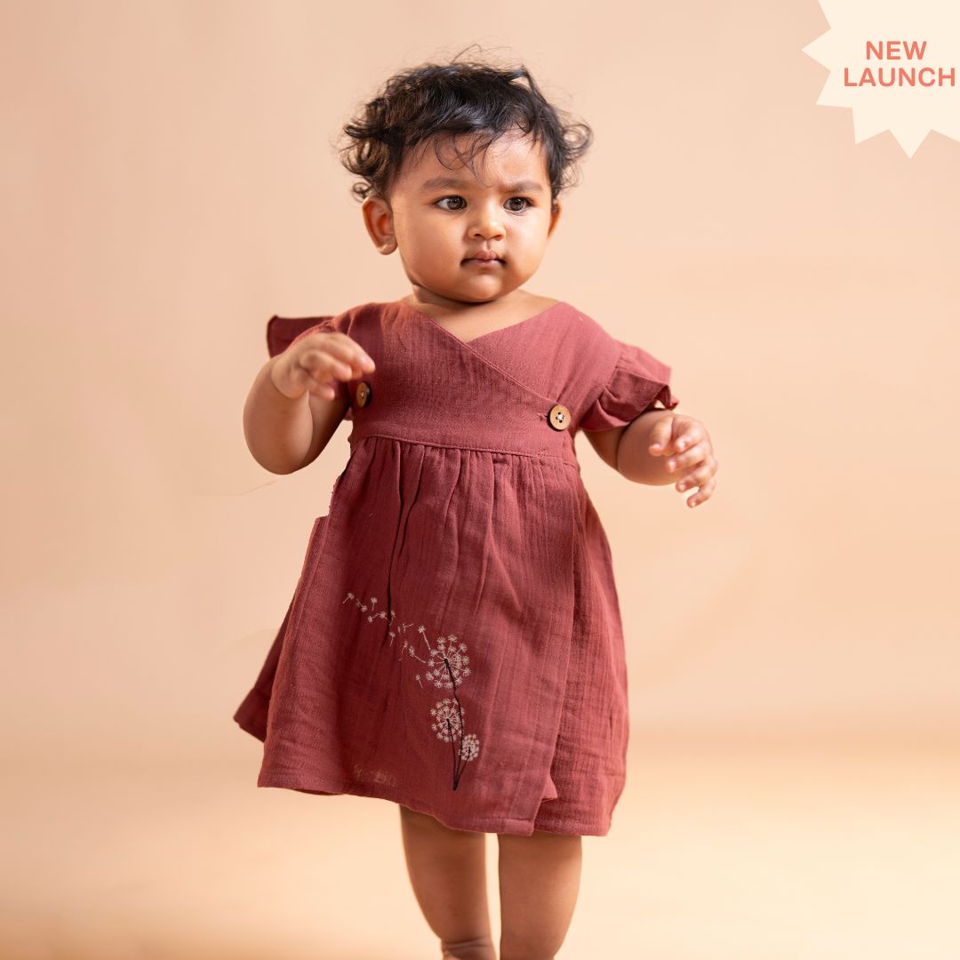Cinnamon - Muslin Dandelions Frill Frock