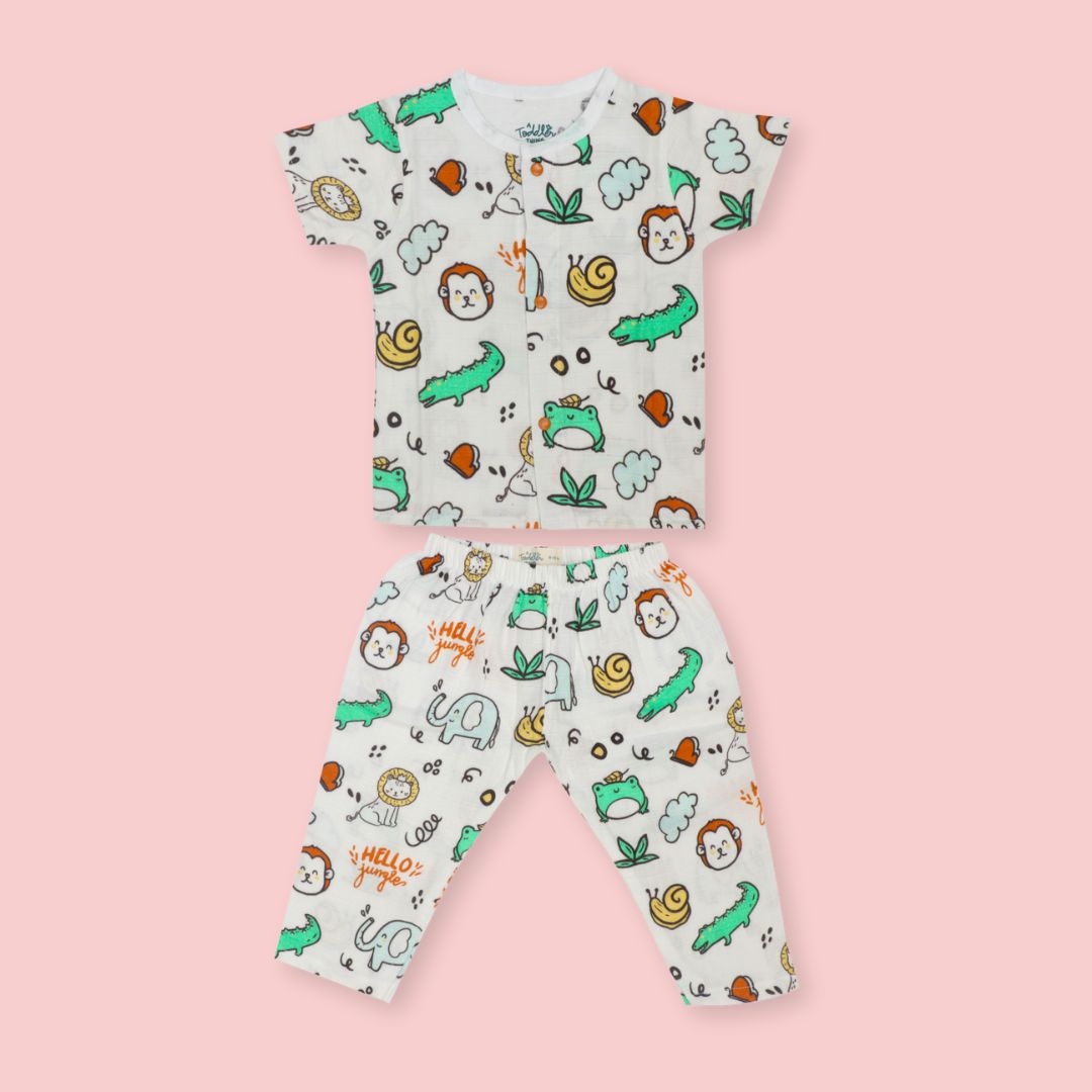 Flora Pixels - Muslin Sleep Suit for babies and kids (Unisex)