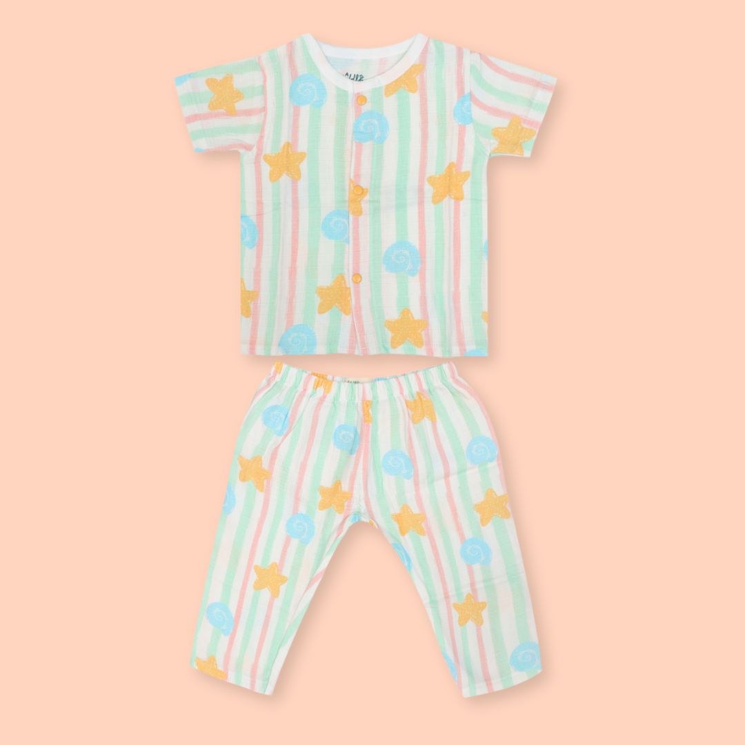 Flora Pixels - Muslin Sleep Suit for babies and kids (Unisex)